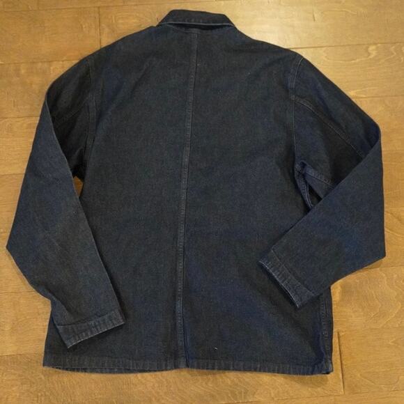Gap Workforce Button Down Chore Denim Jacket Blue Mens Size Large - Picture 4 of 7
